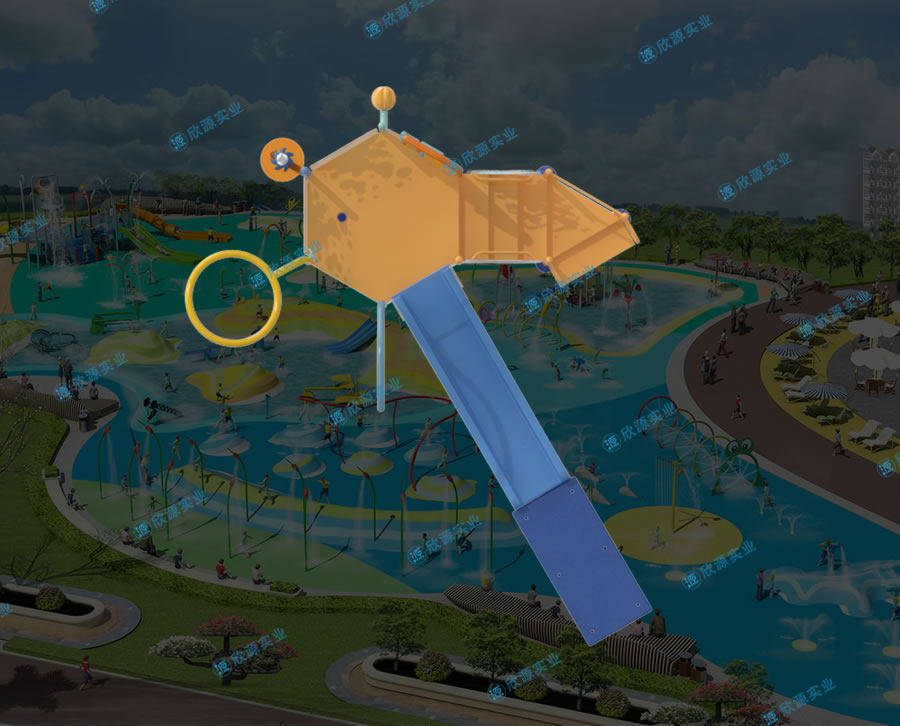 兒童室外小型組合水上滑梯