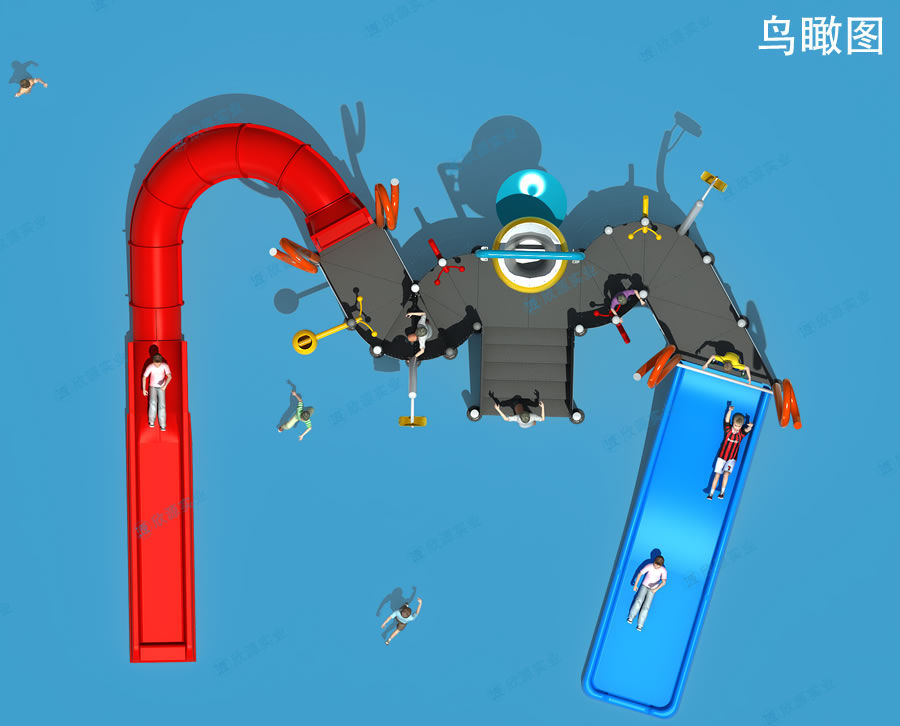 室外兒童水上樂園組合滑梯