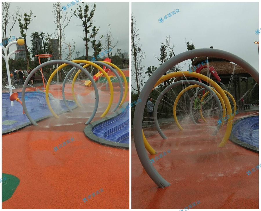 七彩戲水圈噴水游樂設備廠家