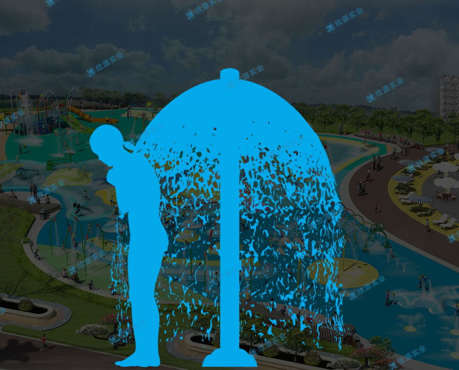 瀑布高立柱戲水游樂設備