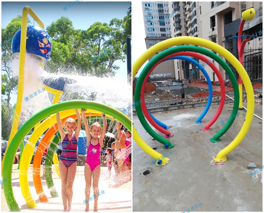 七彩戲水圈噴水游樂設備廠家